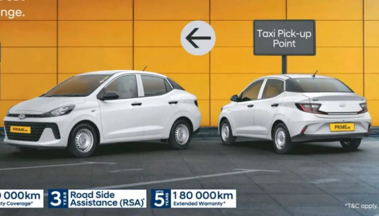 CNG badge on Hyundai Prime taxi model